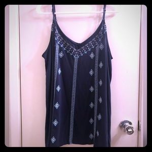 Super Soft Embroidered Navy Tank